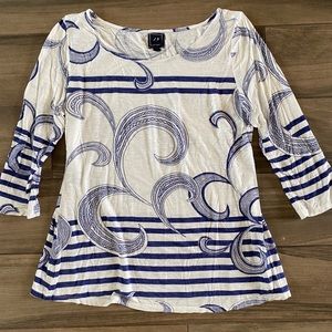 Anthro nautical print top